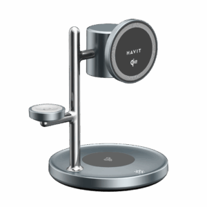 HAVIT W3113 Qi2 3-in-1 Magnetic Wireless Charging Stand with Ambient Light (25W)